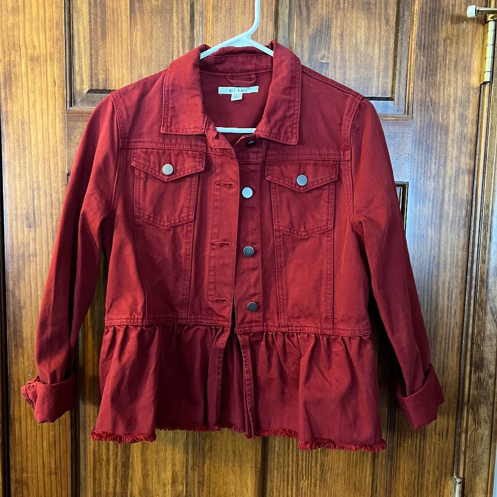 Red jean jacket